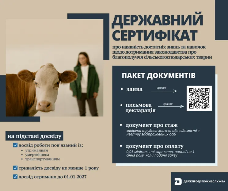 Як отримати держсертифікат про наявність знань і навичок у сфері благополуччя тварин1