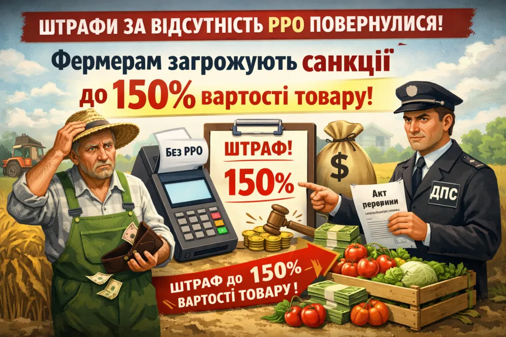 Ви зараз переглядаєте Штрафи за відсутність РРО повернулися: фермерам загрожують санкції до 150% вартості товару