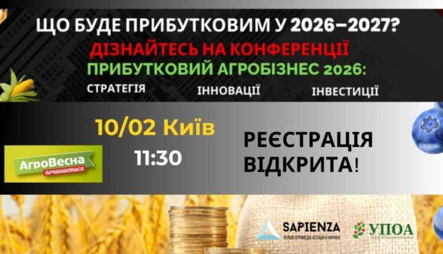 Ви зараз переглядаєте Аграріїв України запрошують на відкриту міжнародну конференцію “Прибутковий агробізнес 2026: Стратегії. Інновації. Інвестиції”