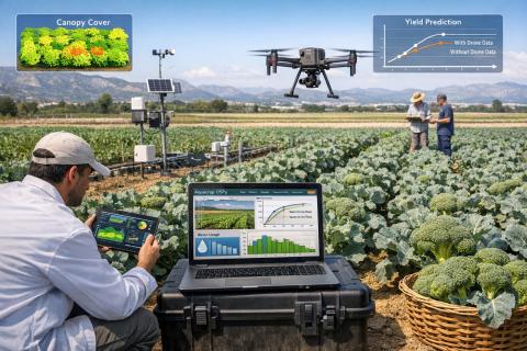 Ви зараз переглядаєте Дрони допомагають покращити врожайність та ефективність водокористування в овочівництві