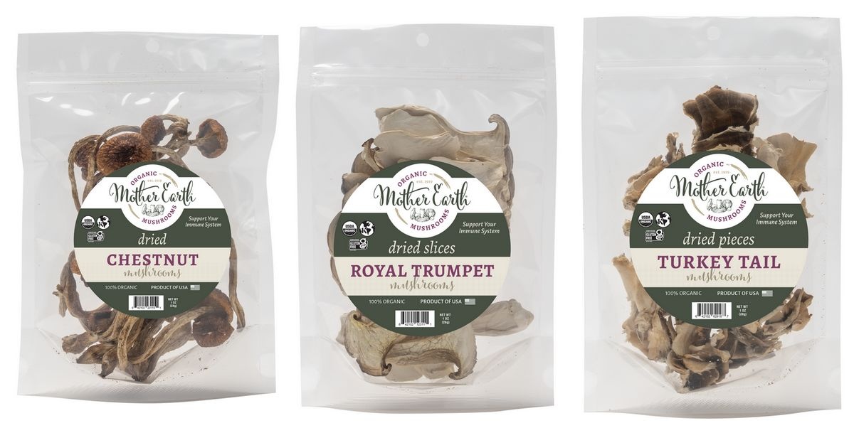 Три нові види сушених грибів: каштанові, королівські труфелі та хвостики індички.