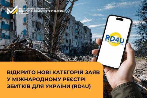 Ви зараз переглядаєте У Реєстрі збитків для України (RD4U) відкрили нові категорії заяв для держави та бізнесу