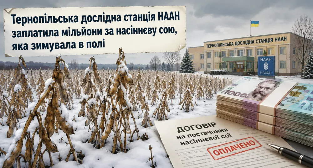 Ви зараз переглядаєте Тернопільська дослідна станція НААН заплатила мільйони за насіннєву сою, яка зимувала в полі