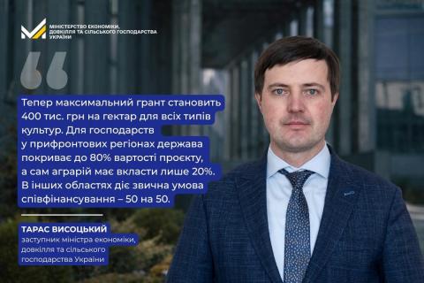 Ви зараз переглядаєте Відновлена грантова програма на сади та теплиці з початку 2026 року профінансувала проєкти на 70,8 млн грн — Тарас Висоцький