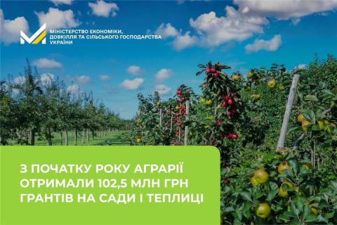Ви зараз переглядаєте З початку 2026 року аграрії отримали 102,5 млн грн грантів на сади і теплиці