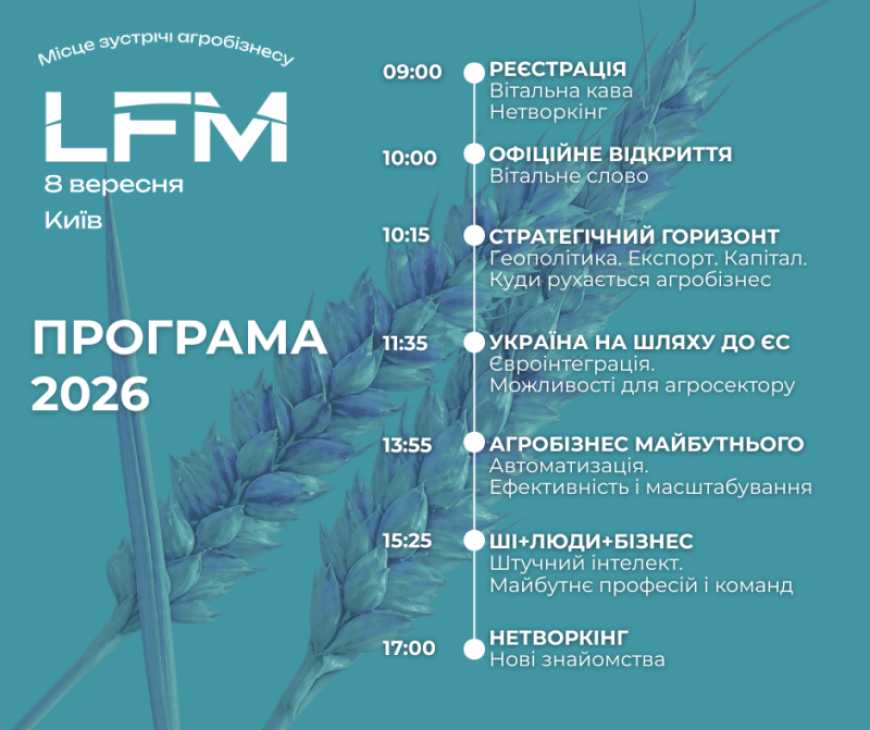 Ви зараз переглядаєте LFM 2026: у програмі конференції — стратегія, агроекспорт, автономізація та майбутнє українського агробізнесу